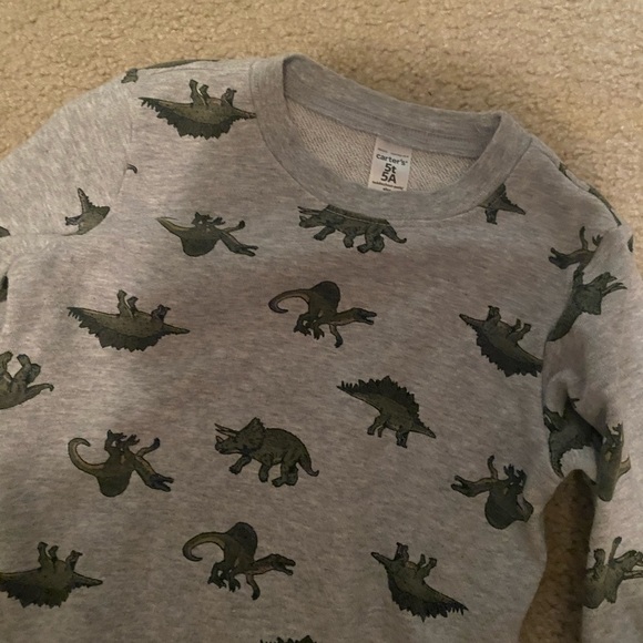 Carter's Other - Carter’s Gray Dinosaur Long Sleeve Tee | Boys Graphic Shirt | 5T